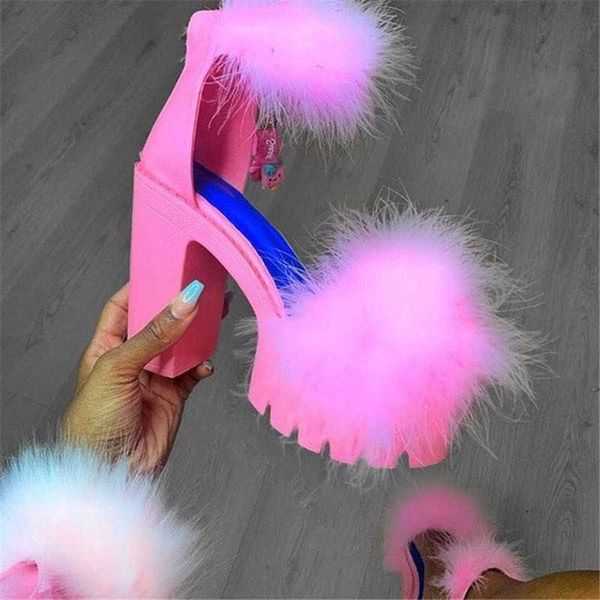 dress shoes summer women sandals fluffy high heels fur female casual ankle buckle fashion non-slip outside plus 35-43, Black
dress shoes summer women sandals fluffy high heels fur female casual ankle buckle fashion non-slip outside plus 35-43, Black