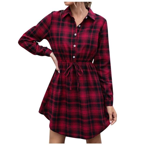 buttons plaid autumn women dress with belt women's casual dresses mid-length waist-length blouse shirt 1121, Black;gray
buttons plaid autumn women dress with belt women's casual dresses mid-length waist-length blouse shirt 1121, Black;gray