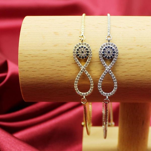charm bracelets crystal stones infinity 8 word adjustable for women turkish evil eye bohemia bangles beach jewelry christmas gifts, Golden;silver
charm bracelets crystal stones infinity 8 word adjustable for women turkish evil eye bohemia bangles beach jewelry christmas gifts, Golden;silver