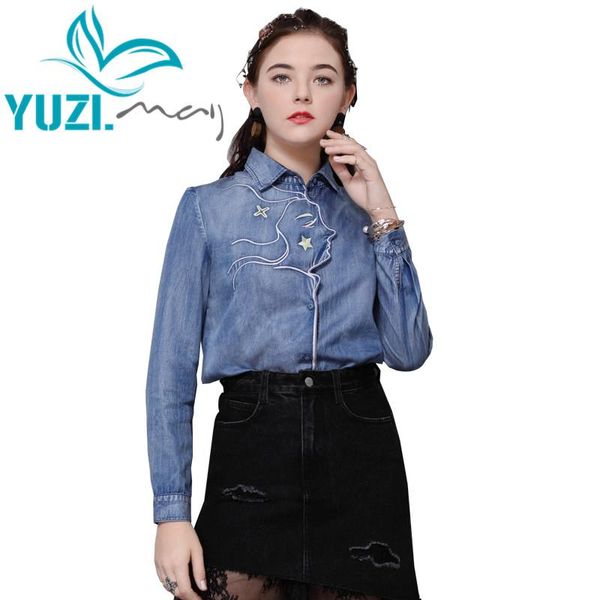 blouse women 2021 yuzi.may boho denim shirt turn-down collar vintage embroidery long sleeve blouses b9296 blusas femininas women's & sh, White
blouse women 2021 yuzi.may boho denim shirt turn-down collar vintage embroidery long sleeve blouses b9296 blusas femininas women's & sh, White