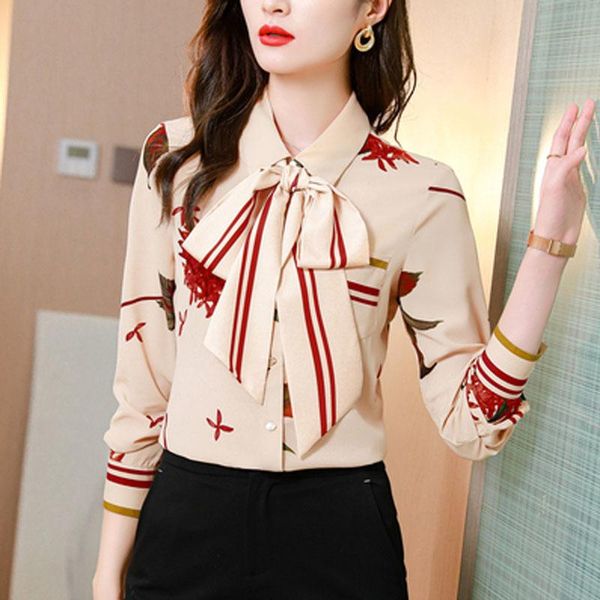 women's blouses & shirts spring women fashion casual chiffon bow decoration loose plus size printed blouse office lady elegant 3xl muj, White
women's blouses & shirts spring women fashion casual chiffon bow decoration loose plus size printed blouse office lady elegant 3xl muj, White