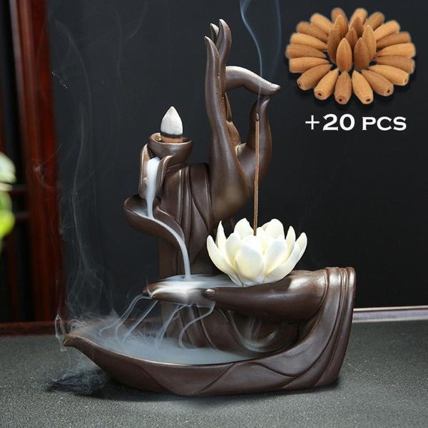 ceramic backflow incense burner tathagata buddha lotus stick holder smoke waterfall home decor with 20 pcs cones fragrance lamps
ceramic backflow incense burner tathagata buddha lotus stick holder smoke waterfall home decor with 20 pcs cones fragrance lamps