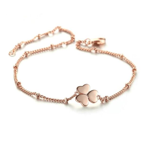 link, chain nanny korean style fashion clover bracelet metal plating rose gold women's wristband fresh small jewelry gift, Black
link, chain nanny korean style fashion clover bracelet metal plating rose gold women's wristband fresh small jewelry gift, Black
