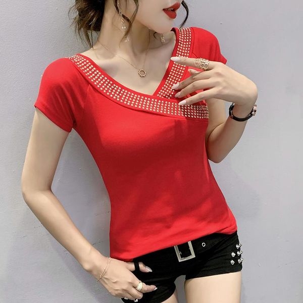 summer casual t-shirt rhinestone short sleeve women t shirt plus size -3xl women's, White
summer casual t-shirt rhinestone short sleeve women t shirt plus size -3xl women's, White