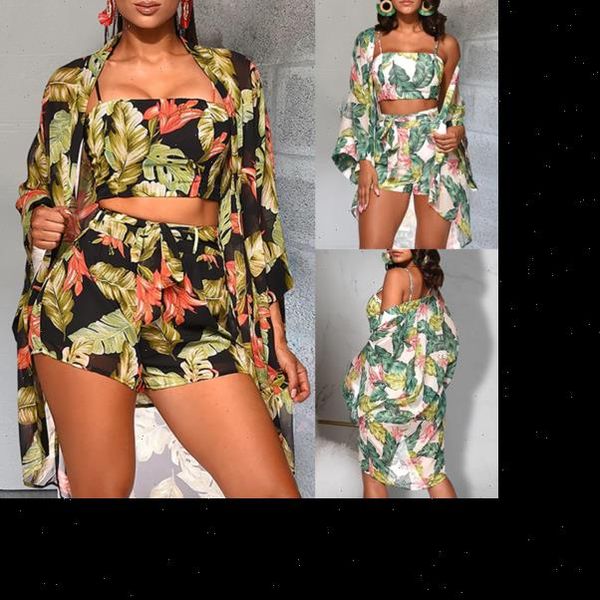 floral 3pcs set crop women tracksuits short trousers long sleeve cape summer fashion clothing ladies print, Gray
floral 3pcs set crop women tracksuits short trousers long sleeve cape summer fashion clothing ladies print, Gray
