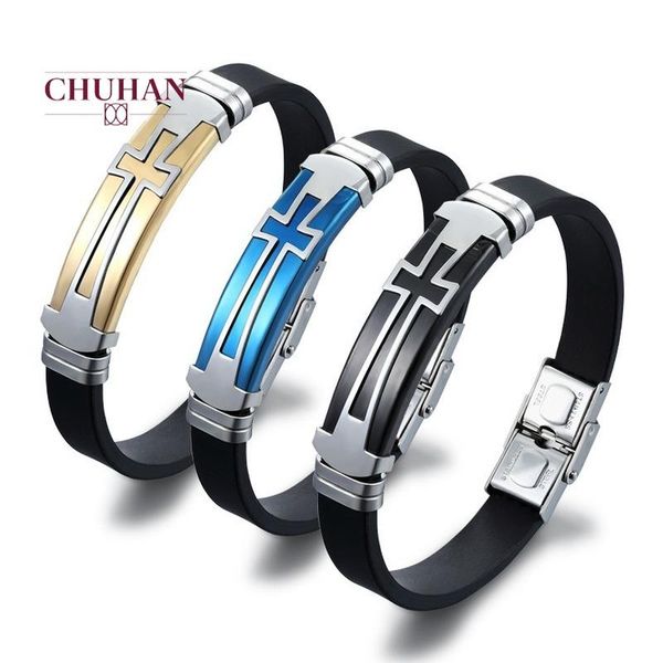 hip hop mens charm bangle cross titanium steel men's bracelet silicone adjustable wristband for gift c576, Black
hip hop mens charm bangle cross titanium steel men's bracelet silicone adjustable wristband for gift c576, Black