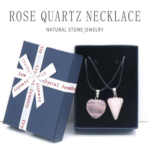 pendant necklaces reiki heal natural stone rose quartzs necklace heart shape romantic for women jewelry party gifts, Silver
pendant necklaces reiki heal natural stone rose quartzs necklace heart shape romantic for women jewelry party gifts, Silver