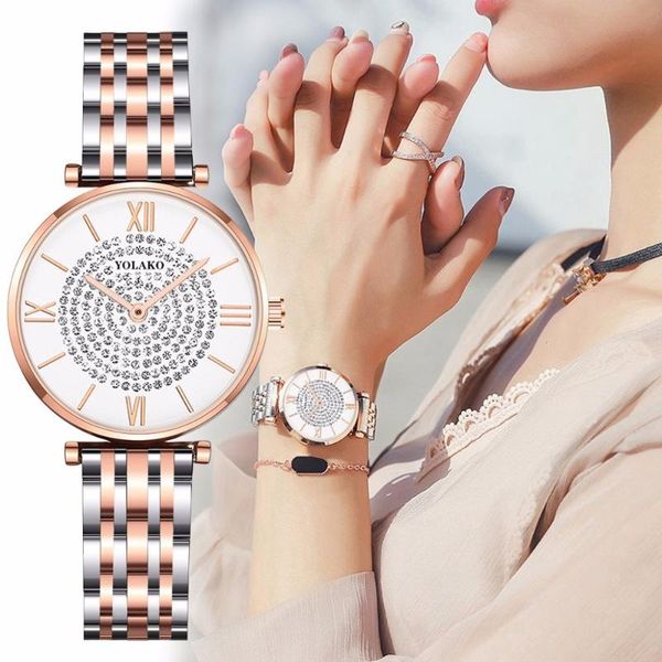 trending products 2021 round women watches luxury rose gold diamond stainless steel quartz clock bracelet wristwatches, Slivery;brown
trending products 2021 round women watches luxury rose gold diamond stainless steel quartz clock bracelet wristwatches, Slivery;brown