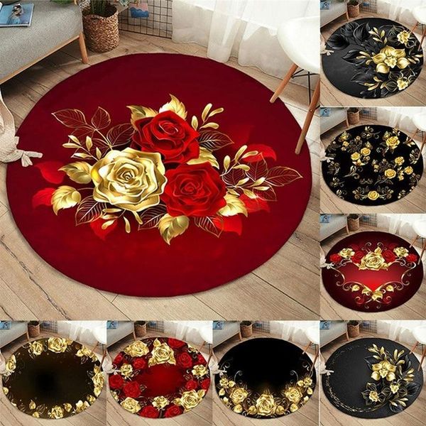carpets gold rose pattern round shape floor mats kitchen hallway runner rug bedroom living room soft carpet non-slip area
carpets gold rose pattern round shape floor mats kitchen hallway runner rug bedroom living room soft carpet non-slip area