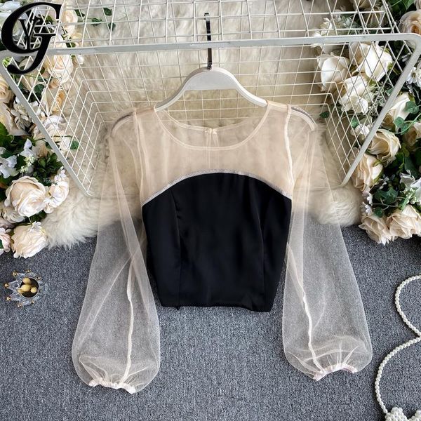 fashion fishnet women crop korean puff long sleeve mesh patchwork shirts blouse chemisier femme women's blouses &, White
fashion fishnet women crop korean puff long sleeve mesh patchwork shirts blouse chemisier femme women's blouses &, White