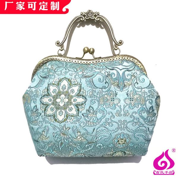 evening bag guotui gold cheongsam women's handbag brocade fabric movie props