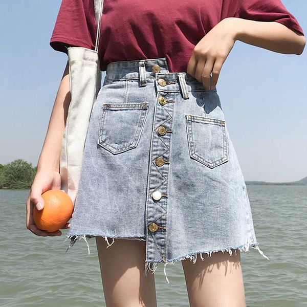 women summer blue solid casual high waist denim skirts street pockets button all-matched jeans skirt 210601, Black
women summer blue solid casual high waist denim skirts street pockets button all-matched jeans skirt 210601, Black