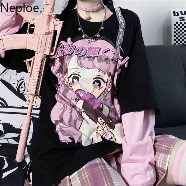 neploe harakuju korean woman tshirts japanese cartoon cute print fake two tees streetwear fashion loose casual female 4h073 210422, White
neploe harakuju korean woman tshirts japanese cartoon cute print fake two tees streetwear fashion loose casual female 4h073 210422, White