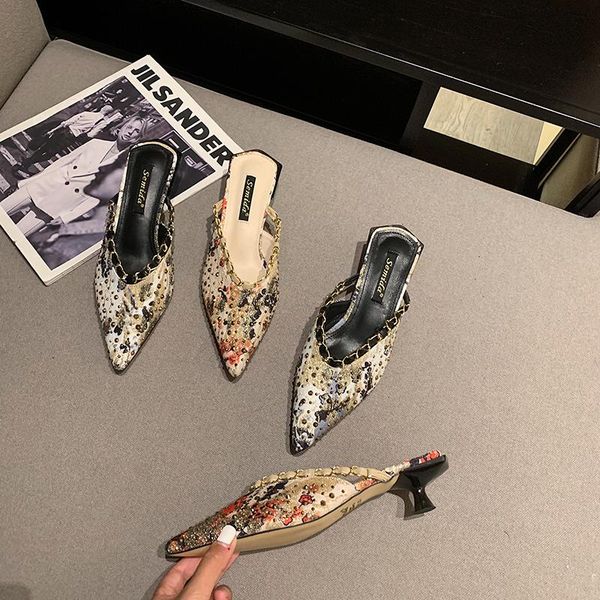 slippers roman style fashion women sandals pointed toe shallow slip on thin low heels casual rivet design elegant rhinestone flip flops, Black
slippers roman style fashion women sandals pointed toe shallow slip on thin low heels casual rivet design elegant rhinestone flip flops, Black