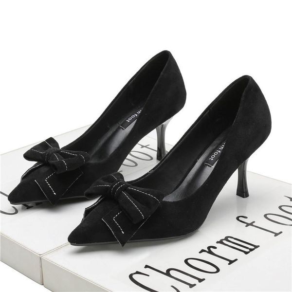 dress shoes 2021 spring, autumn and winter korean version of pointed toe with bow velvet high heels suede two women's fur, Black
dress shoes 2021 spring, autumn and winter korean version of pointed toe with bow velvet high heels suede two women's fur, Black