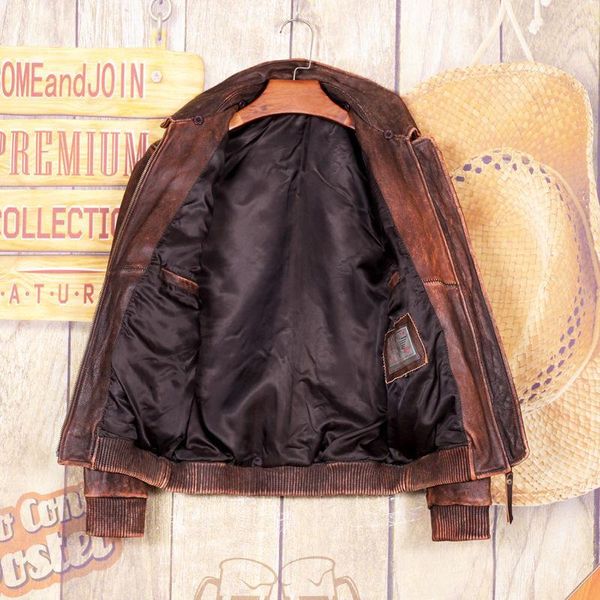 men's leather & faux 2021 vintage brown aviation jacket men military style plus size 5xl real natural cowhide winter thick warm pilot c, Black
men's leather & faux 2021 vintage brown aviation jacket men military style plus size 5xl real natural cowhide winter thick warm pilot c, Black