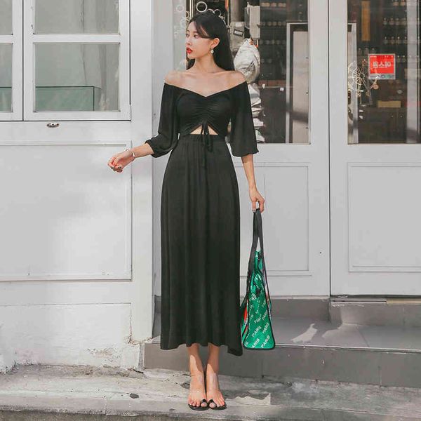 female summer modal cut elasticity half sleeve dress fashion thin maxi dresses, Black;gray
female summer modal cut elasticity half sleeve dress fashion thin maxi dresses, Black;gray