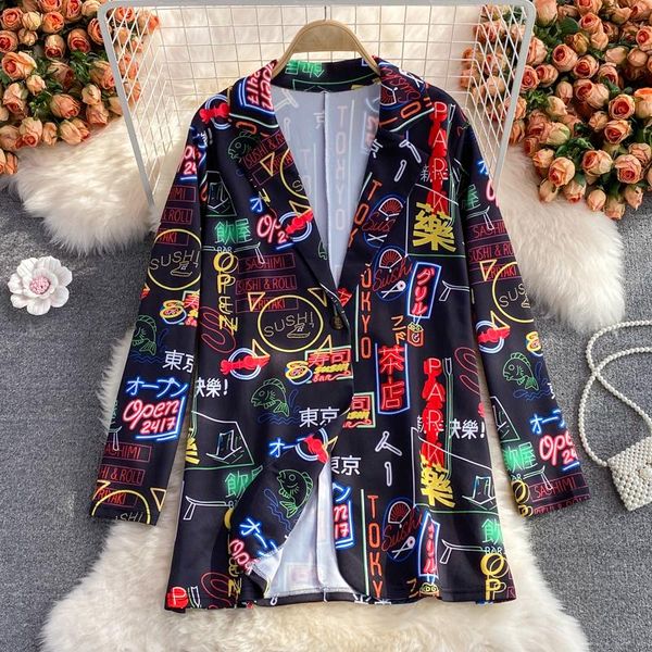 women's suits & blazers woman jacket women jackets female blazer letter print street coat long sleeve vintage outwear notched collar, White;black
women's suits & blazers woman jacket women jackets female blazer letter print street coat long sleeve vintage outwear notched collar, White;black