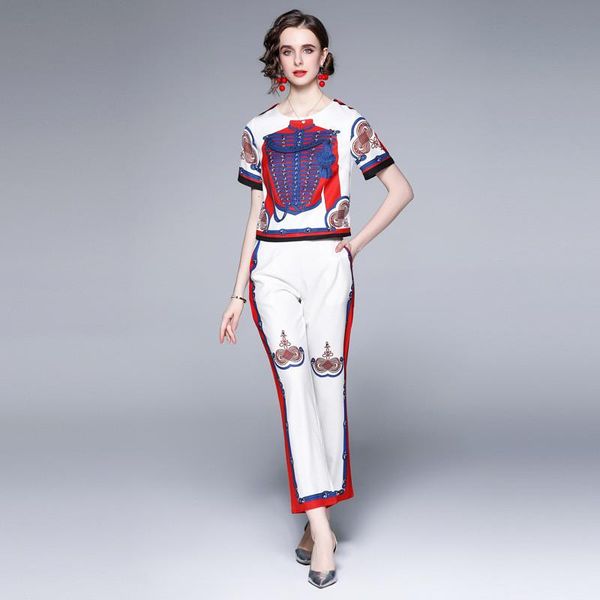 women's two piece pants summer set tracksuit women o-neck short sleeve print t-shirt + suits elegant fashion casual 2 pcs sets conjunto, White
women's two piece pants summer set tracksuit women o-neck short sleeve print t-shirt + suits elegant fashion casual 2 pcs sets conjunto, White