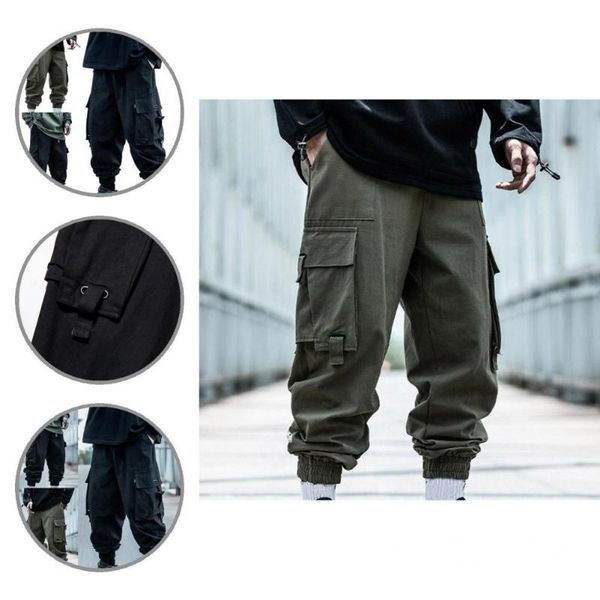 men's pants young great buckle waist spring male trousers wear resistant cargo all match for street dance, Black
men's pants young great buckle waist spring male trousers wear resistant cargo all match for street dance, Black