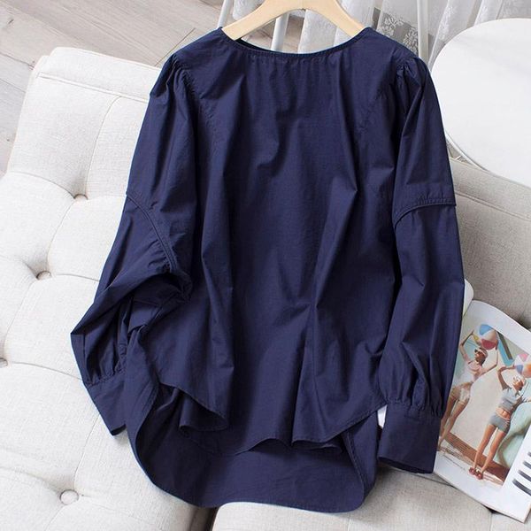 women's blouses & shirts cotton 100% blue women blouse summer solid loose o-neck patchwork elegant office lady pulls outwear, White
women's blouses & shirts cotton 100% blue women blouse summer solid loose o-neck patchwork elegant office lady pulls outwear, White