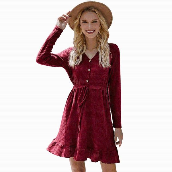casual dresses long elegant sleeve v neck autumn 2021 beach women vintage ruffles solid mini party dress drawstring vestidos red, Black;gray
casual dresses long elegant sleeve v neck autumn 2021 beach women vintage ruffles solid mini party dress drawstring vestidos red, Black;gray