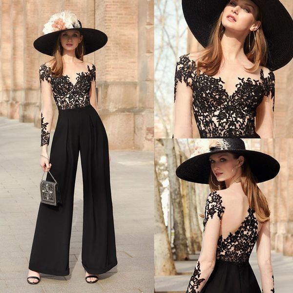 elegant black evening dress women jumpsuits prom wear lace appliques crew neck long illusion sleeves formal occasion bridal party dresses ru, Black;red
elegant black evening dress women jumpsuits prom wear lace appliques crew neck long illusion sleeves formal occasion bridal party dresses ru, Black;red