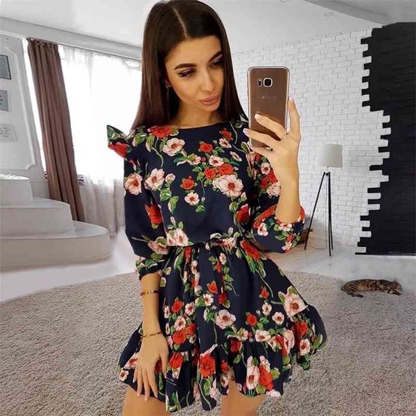 fashion ruffle trim sashes women summer dress 3/4 sleeves round neck dot print casual dress girls sweet cute a line mini dresses 210323, Black;gray
fashion ruffle trim sashes women summer dress 3/4 sleeves round neck dot print casual dress girls sweet cute a line mini dresses 210323, Black;gray