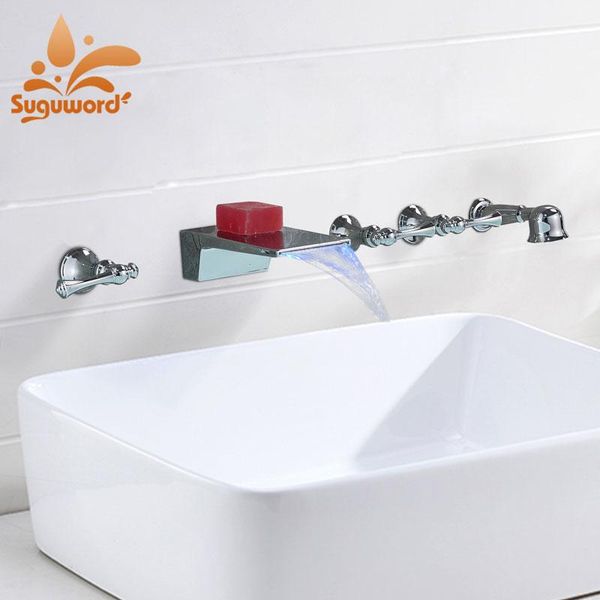 suguword orb chrome bathtub sink faucet led change with temp 5 holes est design w mounted and cold water bathroom shower sets
suguword orb chrome bathtub sink faucet led change with temp 5 holes est design w mounted and cold water bathroom shower sets