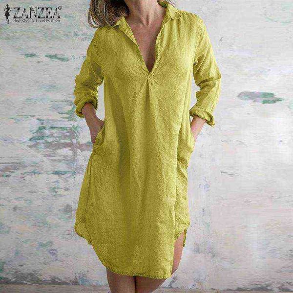 autumn elegant shirt dress women v neck long sleeve solid cotton sundress 2021 zanzea stylish ladies ol work vestidos robe femme y220214, Black;gray
autumn elegant shirt dress women v neck long sleeve solid cotton sundress 2021 zanzea stylish ladies ol work vestidos robe femme y220214, Black;gray