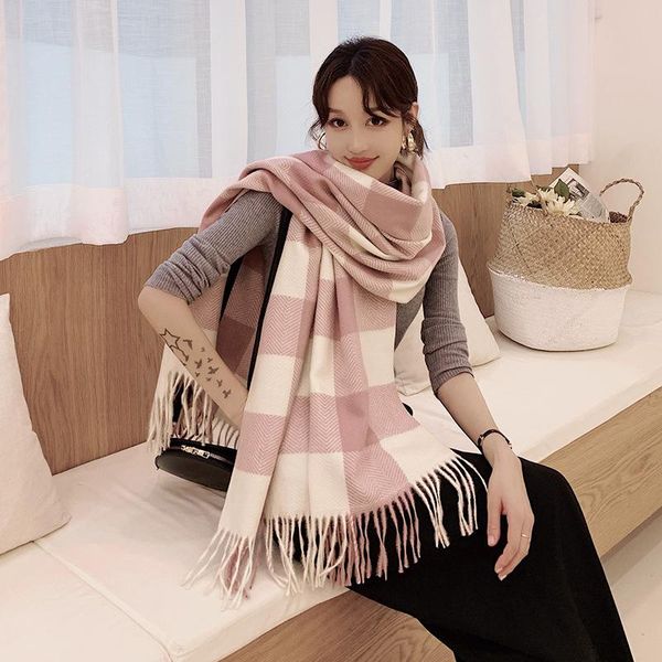 scarves imitation cashmere scarf female winter korean version of the tassel classic plaid thick warm shawl, Blue;gray
scarves imitation cashmere scarf female winter korean version of the tassel classic plaid thick warm shawl, Blue;gray