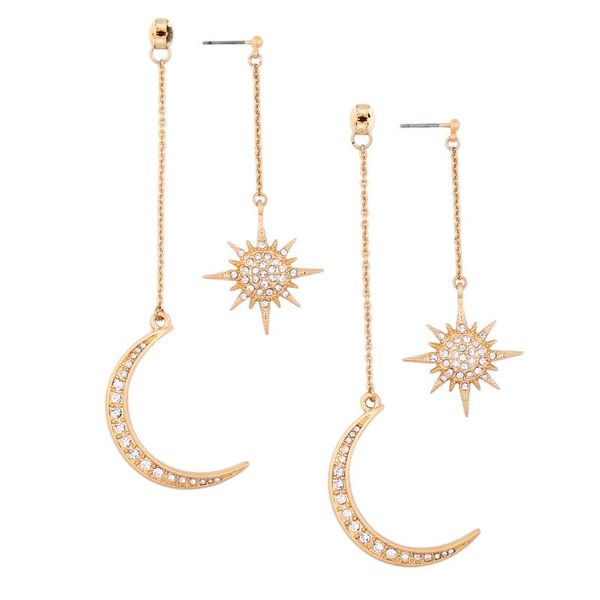 dangle & chandelier fashion crystal moon star double pendant earrings unique design antique gold color charm drop trendy jewelry, Silver
dangle & chandelier fashion crystal moon star double pendant earrings unique design antique gold color charm drop trendy jewelry, Silver