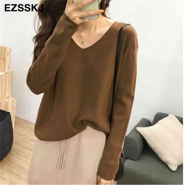 spring autumn lazy knit oversize sweater women's pullover korean loose bottoming shirt big 210914, White;black
spring autumn lazy knit oversize sweater women's pullover korean loose bottoming shirt big 210914, White;black