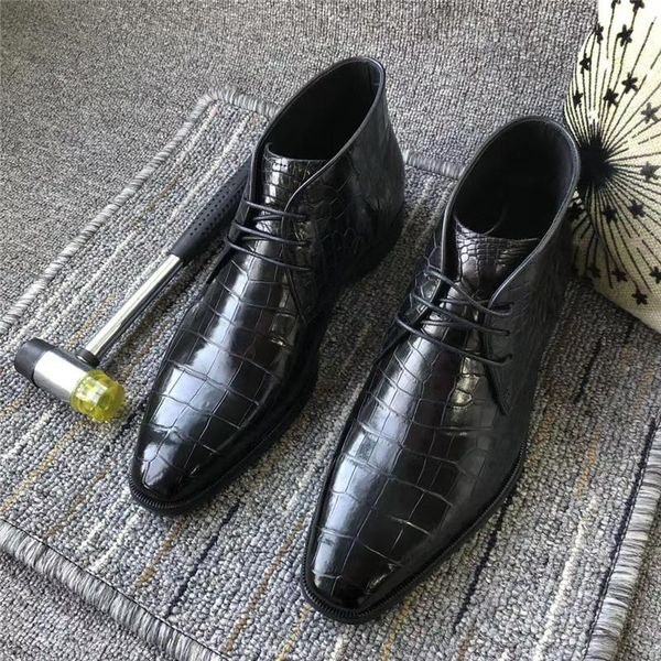 dress shoes authentic real true crocodile belly skin handmade businessmen high-genuine alligator leather male lace-up, Black 
dress shoes authentic real true crocodile belly skin handmade businessmen high-genuine alligator leather male lace-up, Black