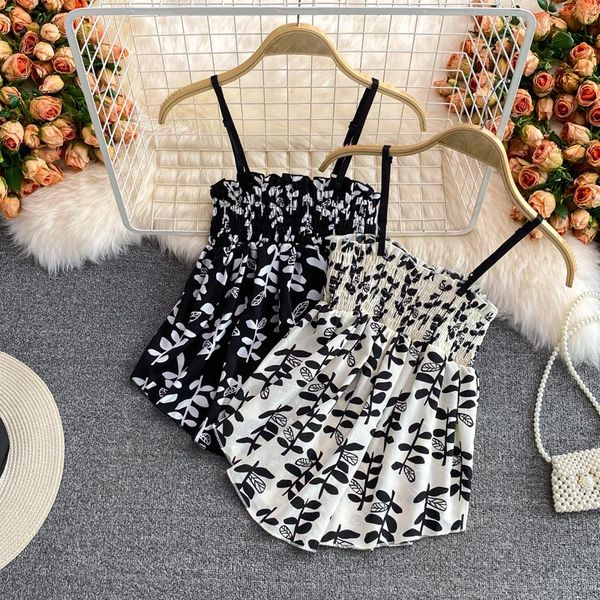 women's tanks & camis women printed asymmetrical pleated sweet fashion ladies all-match vintage streetwear casual korean style retro ch, White
women's tanks & camis women printed asymmetrical pleated sweet fashion ladies all-match vintage streetwear casual korean style retro ch, White
