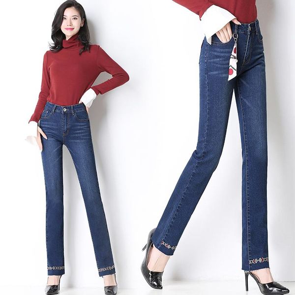 brand pants women 2021 embroidery high waist straight jeans lady dark blue elastic skinny full length plus size trousers women's
brand pants women 2021 embroidery high waist straight jeans lady dark blue elastic skinny full length plus size trousers women's