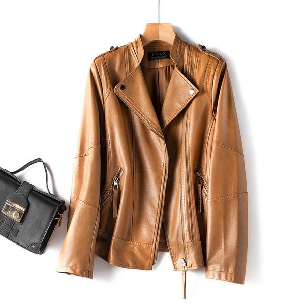 women's leather & faux fashion pu jackets women loose soft biker coat female moto outerwear womens clothing, Black
women's leather & faux fashion pu jackets women loose soft biker coat female moto outerwear womens clothing, Black