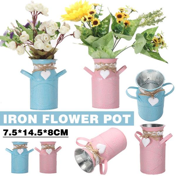 1pcs metal vintage shabby chic flower vase tin pitcher jug wedding home decoration green/silver/blue/pink vases
1pcs metal vintage shabby chic flower vase tin pitcher jug wedding home decoration green/silver/blue/pink vases