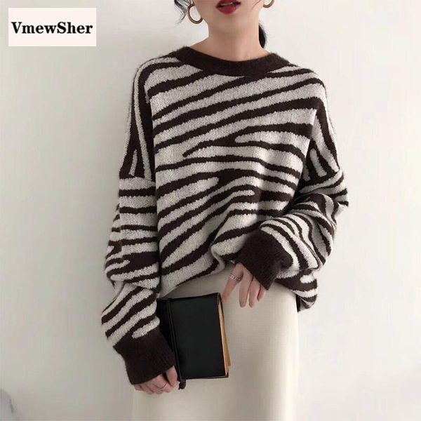 vmewsher zebra striped print women sweater o-neck pullover knitted autumn oversized long sleeve casual fashion jumper women's sweaters, White;black
vmewsher zebra striped print women sweater o-neck pullover knitted autumn oversized long sleeve casual fashion jumper women's sweaters, White;black
