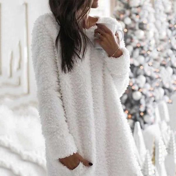 flannel sweater dress women casual autumn dresses loose pullover solid color long sleeve straight mini vestidos plus size, Black;gray
flannel sweater dress women casual autumn dresses loose pullover solid color long sleeve straight mini vestidos plus size, Black;gray