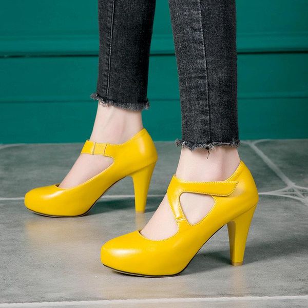 dress shoes coolulu women square high heel pumps all match yellow patent leather ladies platform soild size 33-48, Black
dress shoes coolulu women square high heel pumps all match yellow patent leather ladies platform soild size 33-48, Black