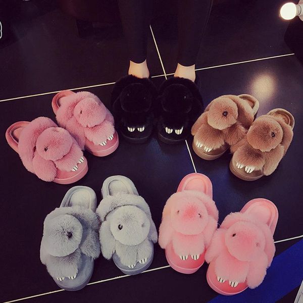 slippers 2021 arrival indoor women's home winter hare animal fur shoes women guest chinelo1, Black
slippers 2021 arrival indoor women's home winter hare animal fur shoes women guest chinelo1, Black