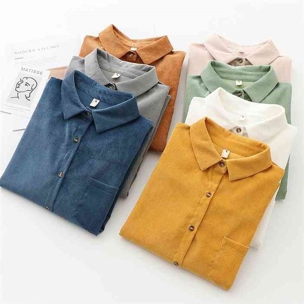 eym brand solid color womens corduroy shirt spring women long sleeve blouse casual large size loose blouses lady, White
eym brand solid color womens corduroy shirt spring women long sleeve blouse casual large size loose blouses lady, White
