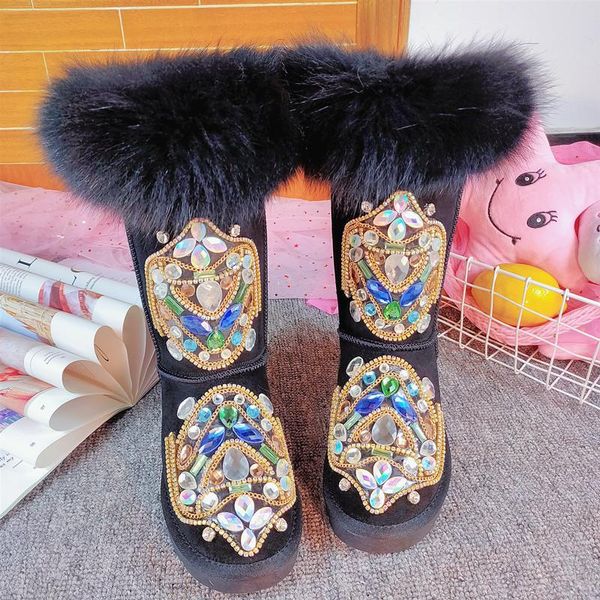 boots 2021 fur warm women bling crystal embellished woman shoes soft shoe round toe winter short booties, Black
boots 2021 fur warm women bling crystal embellished woman shoes soft shoe round toe winter short booties, Black