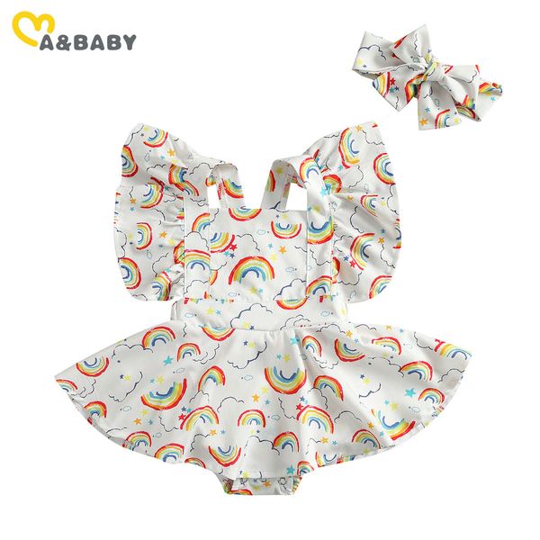 0-24m summer born infant baby girl rainbow rompers cute ruffles sleeveless overalls jumpsuit backless clothing 210515, Blue
0-24m summer born infant baby girl rainbow rompers cute ruffles sleeveless overalls jumpsuit backless clothing 210515, Blue