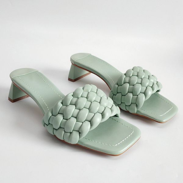 summer women slippers weave square toe sandals fashion mules high heels women slides shoes pu leather casual outside baech shoes y0427, Black
summer women slippers weave square toe sandals fashion mules high heels women slides shoes pu leather casual outside baech shoes y0427, Black