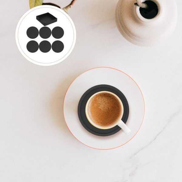 mats & pads 1 set round silicone coasters heat resistant cup for home (black)
mats & pads 1 set round silicone coasters heat resistant cup for home (black)