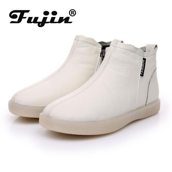 boots fujin genuine leather cow women ankle warm wool motorcycle slip on super comfortable booties footwear winter shoes, Black
boots fujin genuine leather cow women ankle warm wool motorcycle slip on super comfortable booties footwear winter shoes, Black