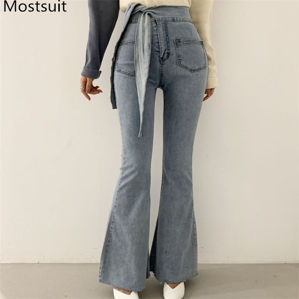 korean high waist belted flare denim jeans pants women pockets skinny solid fashion casual female trousers 210518, Blue
korean high waist belted flare denim jeans pants women pockets skinny solid fashion casual female trousers 210518, Blue