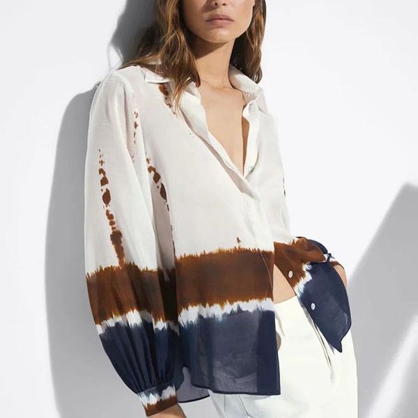 women's blouses & shirts 2021 fashion women shirt lapel loose streetwear tie-dye gradient oversized ol business blouse female clothing, White
women's blouses & shirts 2021 fashion women shirt lapel loose streetwear tie-dye gradient oversized ol business blouse female clothing, White